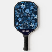 Mooie Blauwe Pro Bloem Pickleball Paddle (Achterkant)