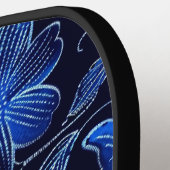 Mooie Blauwe Pro Bloemige Pickleball Paddle (Links Detail)
