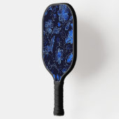 Mooie Blauwe Pro Bloemige Pickleball Paddle (Links)