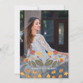 Mooie blauwe quinceanera fiesta dank u foto kaart (Voorkant)