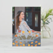 Mooie blauwe quinceanera fiesta dank u foto kaart (Staand voorkant)