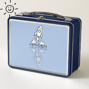 Mooie Blauwe Raket Reflectie Doodle Aangepaste Naa