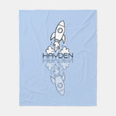Mooie Blauwe Raket Reflectie Doodle Aangepaste Naa Fleece Deken (Voorkant)