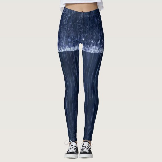 Mooie Blauwe Regen Leggings (Voorkant)