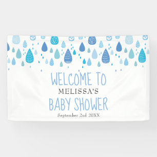 Mooie blauwe regendruppels Baby Shower / Spetter W Spandoek