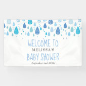 Mooie Blauwe Regendruppels Baby Shower / Strooi We Spandoek (Horizontaal)