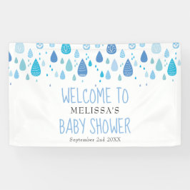 Mooie Blauwe Regendruppels Baby Shower / Strooi We Spandoek