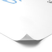 Mooie Blauwe Regendruppels Baby Shower Welkomstbor Poster (Hoek)