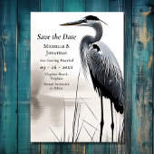 Mooie blauwe reiger Kustvogel Foto Bruiloft Save The Date