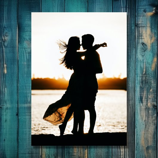 Mooie blauwe reiger Kustvogel Foto Bruiloft Save The Date