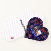 Mooie Blauwe Rode Bloemige Op Maat Notitieboek (Binnen)