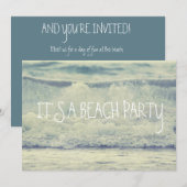 Mooie Blauwe Rollende Strandgolven Kaart (Voorkant / Achterkant)