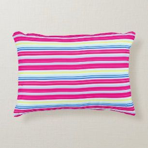 Mooie blauwe roze strepen accent kussen