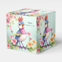 Mooie Blauwe Roze Vogel Bloemendecoratie Doos Bedankdoosjes