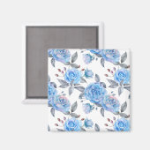 Mooie blauwe rozen magneet (Voorkant / Achterkant)