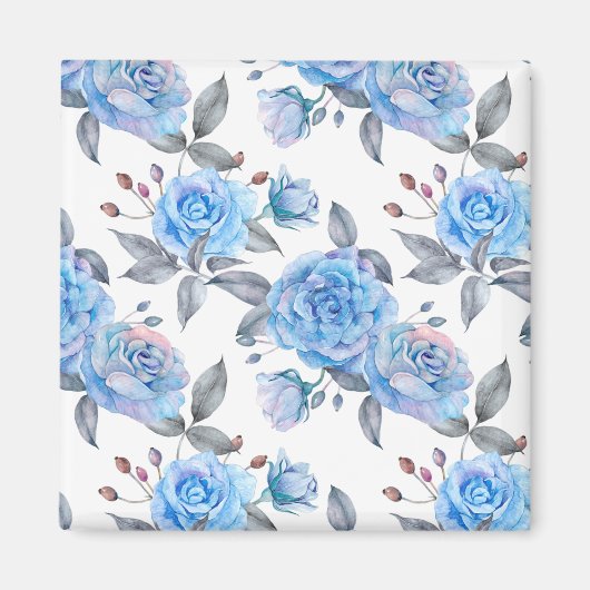 Mooie blauwe rozen magneet (Voorkant)