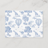 Mooie blauwe safari babyshowers boeken voor baby informatiekaartje (Achterkant)