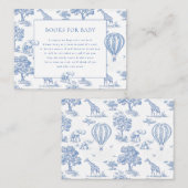 Mooie blauwe safari babyshowers boeken voor baby informatiekaartje (Voorkant / Achterkant)