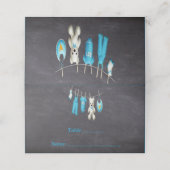 Mooie blauwe schoolbord illustratie Baby Shower Plaatskaartje (Buitenkant ongevouwen)