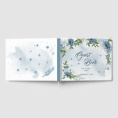 mooie blauwe schoppen bloemen groen gastenboek (Volledig)