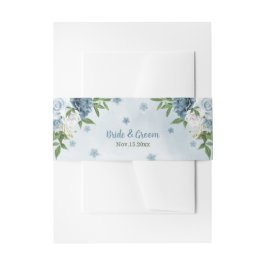 mooie blauwe schoppen bloemen groen huwelijk uitnodigingen wikkel