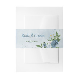 mooie blauwe schoppen bloemen groen huwelijk uitnodigingen wikkel