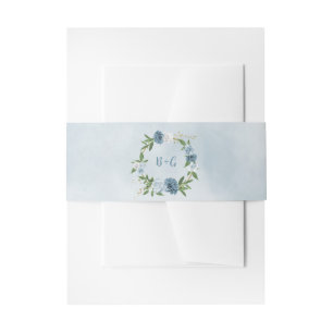 mooie blauwe schoppen bloemen groen huwelijk uitnodigingen wikkel