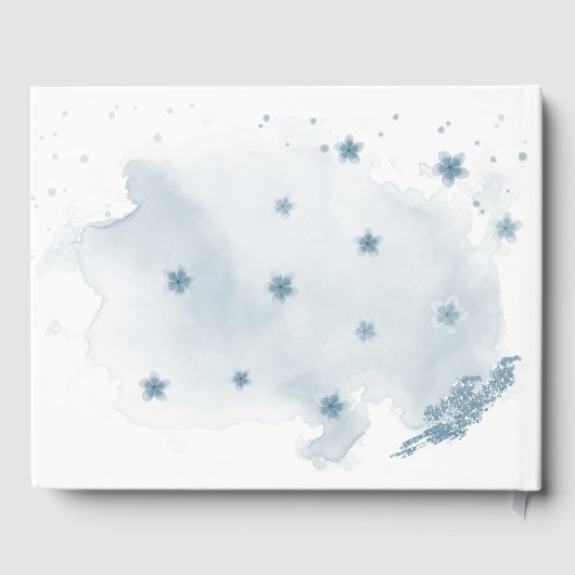 mooie blauwe schoppen bloemen groenmazig gastenboek (Achterkant)