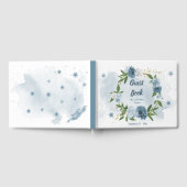 mooie blauwe schoppen bloemen groenmazig gastenboek (Volledig)