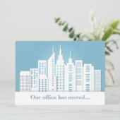 Mooie Blauwe Silhouette Zakelijk Adreswijziging Aankondiging (Staand voorkant)