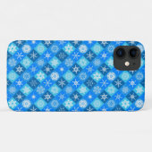 Mooie blauwe sneeuwvlokpatronen ontwerp Case-Mate iPhone case (Achterkant (horizontaal))