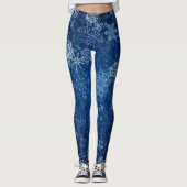 Mooie Blauwe Snowflake Leggings! Leggings (Voorkant)