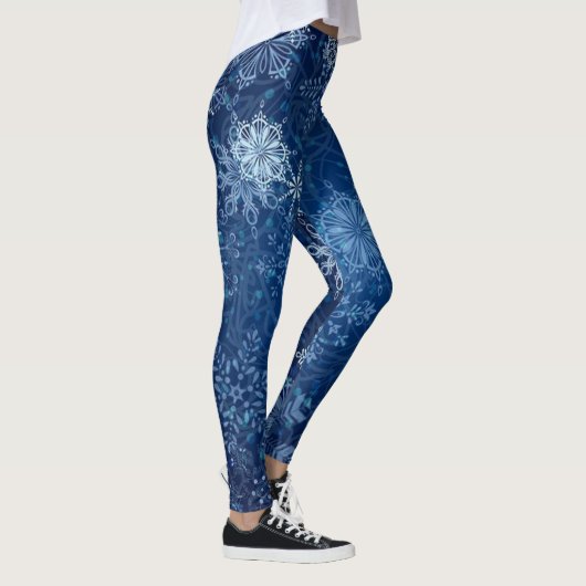 Mooie Blauwe Snowflake Leggings! Leggings (Rechts)