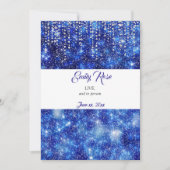 Mooie, Blauwe Sparkle Glitter, Bat Mitzvah Kaart (Voorkant)