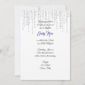 Mooie, Blauwe Sparkle Glitter, Bat Mitzvah Kaart (Achterkant)