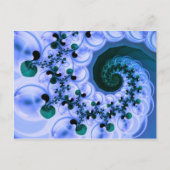 Mooie Blauwe Spiral Fine Fractal Art Briefkaart (Voorkant)