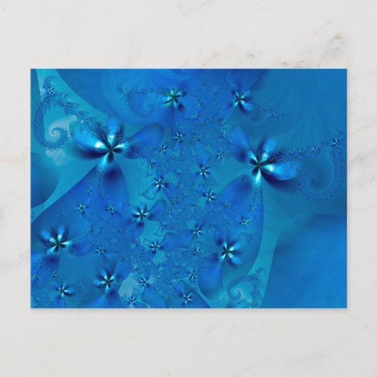 Mooie Blauwe Spiral Fine Fractal Art Briefkaart (Voorkant)