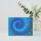 Mooie Blauwe Spiral Fine Fractal Art Briefkaart (Staand voorkant)