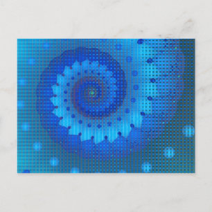 Mooie Blauwe Spiral Fine Fractal Art Briefkaart