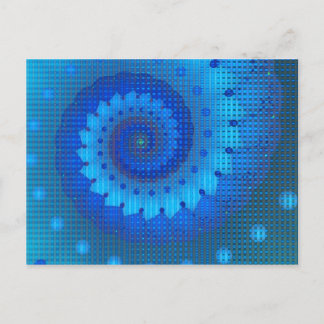 Mooie Blauwe Spiral Fine Fractal Art Briefkaart