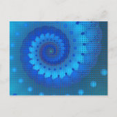 Mooie Blauwe Spiral Fine Fractal Art Briefkaart (Voorkant)