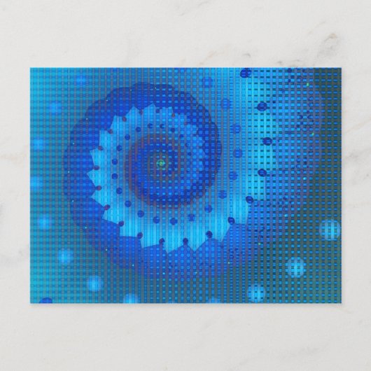 Mooie Blauwe Spiral Fine Fractal Art Briefkaart (Voorkant)