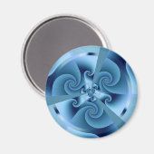 Mooie Blauwe Spiral Fine Fractal Art Magneet (Voorkant / Achterkant)