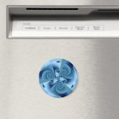 Mooie Blauwe Spiral Fine Fractal Art Magneet (Insitu (Vaatwasser))