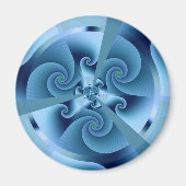 Mooie Blauwe Spiral Fine Fractal Art Magneet (Voorkant)