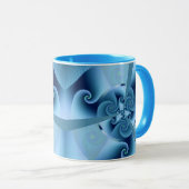 Mooie Blauwe Spiral Fine Fractal Art Mok (Voorkant rechts)
