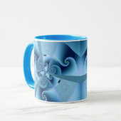 Mooie Blauwe Spiral Fine Fractal Art Mok (Voorkant links)