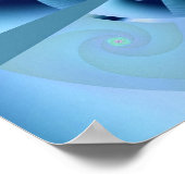 Mooie Blauwe Spiral Fine Fractal Art Poster (Hoek)