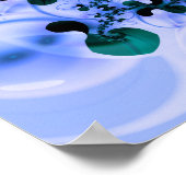 Mooie Blauwe Spiral Fine Fractal Art Poster (Hoek)