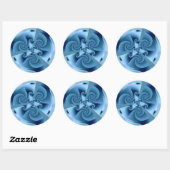 Mooie Blauwe Spiral Fine Fractal Art Ronde Sticker (Vel)